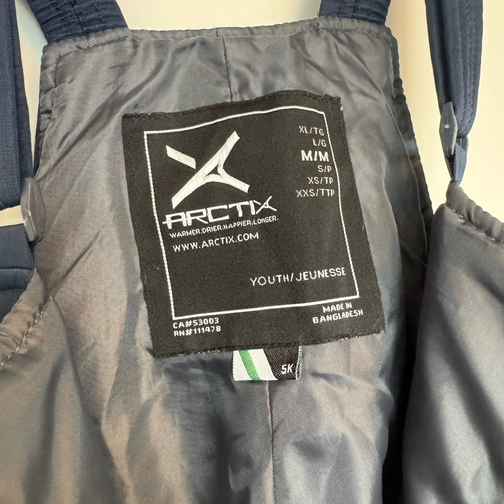 Youth M Arctix bib snow pants navy - Picture 3 of 3